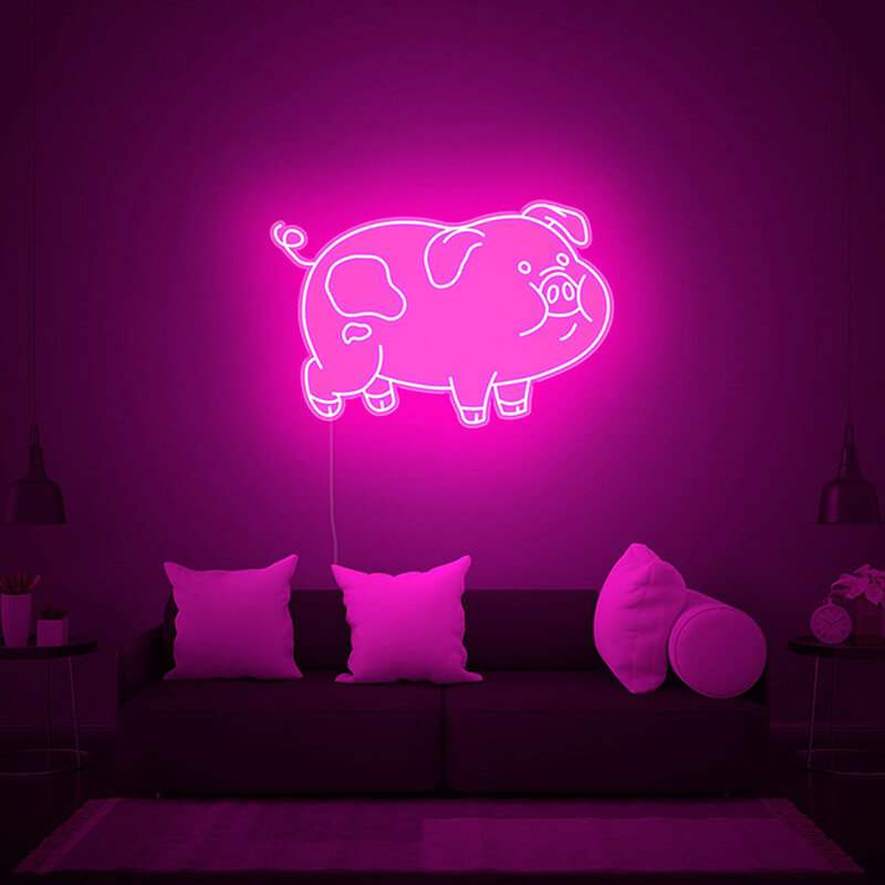 Schweinchen Dick (XL 60x40cm) - loveledlights - - bacon,pig,piggy,pink,rosa,schwein