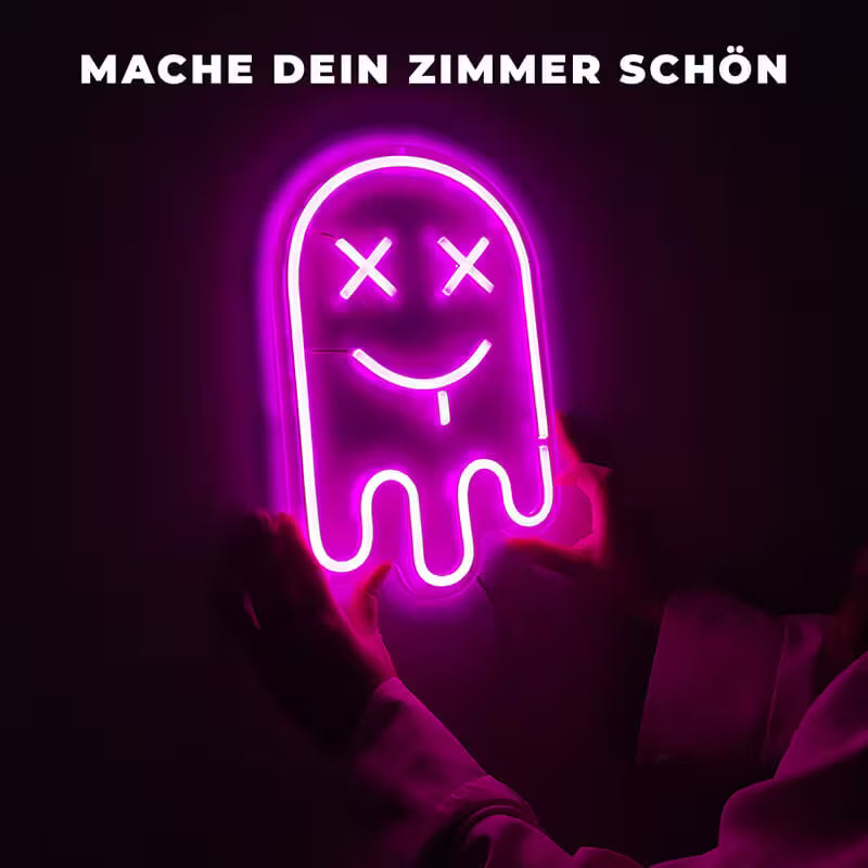 Pinker Geist (40x25cm) USB - loveledlights - LED-Schild - cute,geist,pink,süß