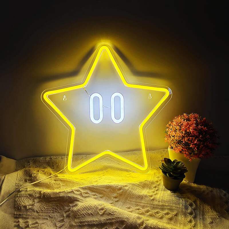 Super Star (35x35cm) USB - loveledlights - - mario,retro,stern,super mario