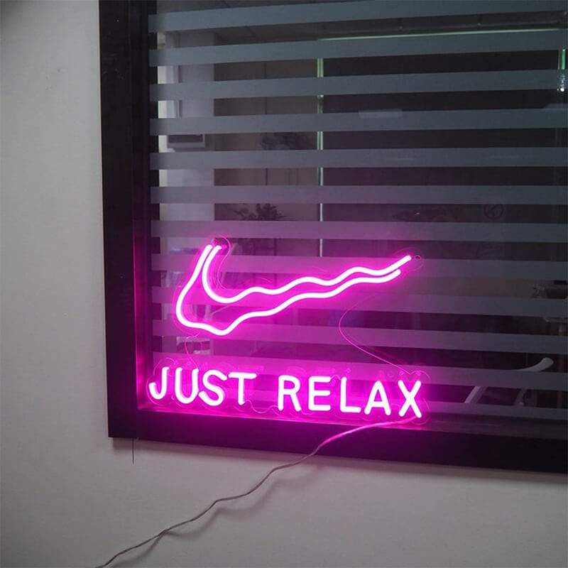 Just Relax XXL Neon LED Schild dimmbar 9 Stufen 12V – Hotel Lobby Beleuchtung