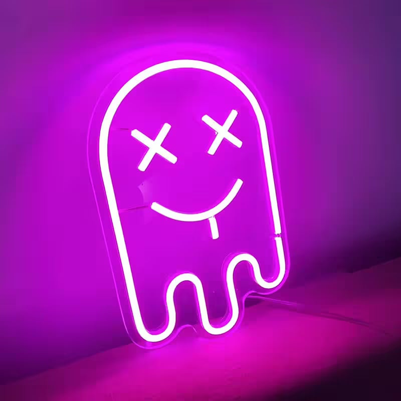 Pinker Geist (40x25cm) USB - loveledlights - LED-Schild - cute,geist,pink,süß