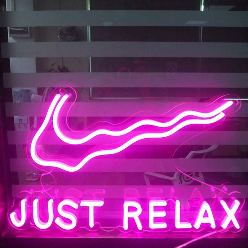 Just Relax XXL Neon LED Schild 12V – großes Chill Statement für Wohnzimmer