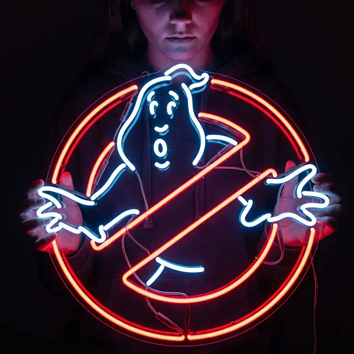 Ghostbusters Logo Neon LED Schild – USB Leuchtschild | Filmfan Wanddeko