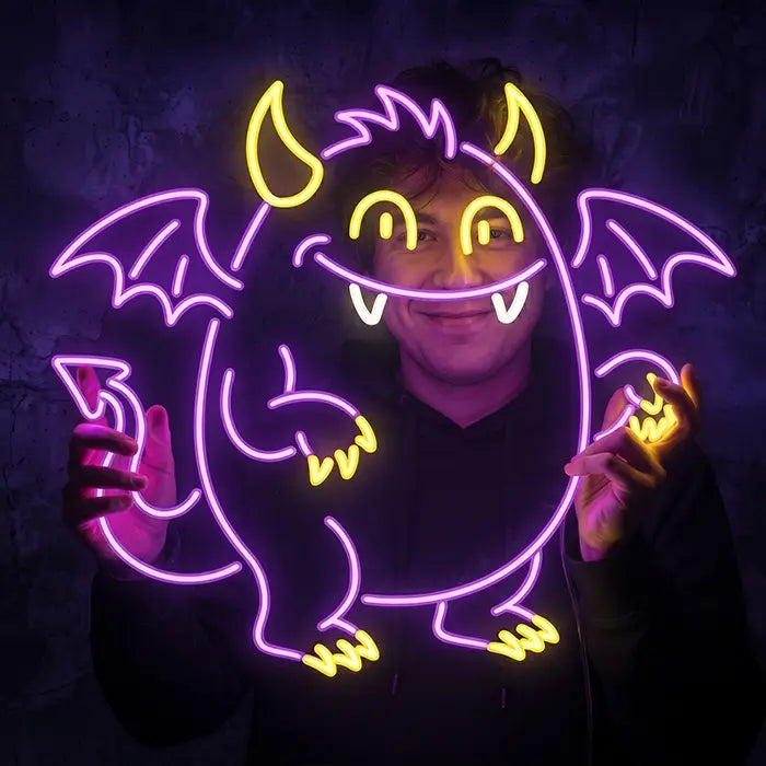 Happy Spuck Set Neon LED Schild – 9 Motive, dimmbar | Halloween Kinderzimmer Deko
