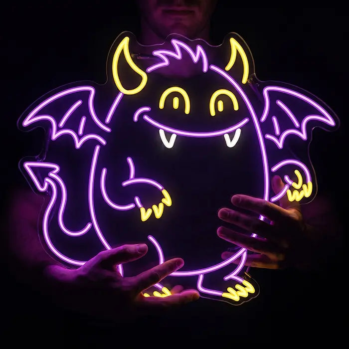 Happy Spuck Set Neon LED Schild – 9 Motive, dimmbar | Halloween Kinderzimmer Deko