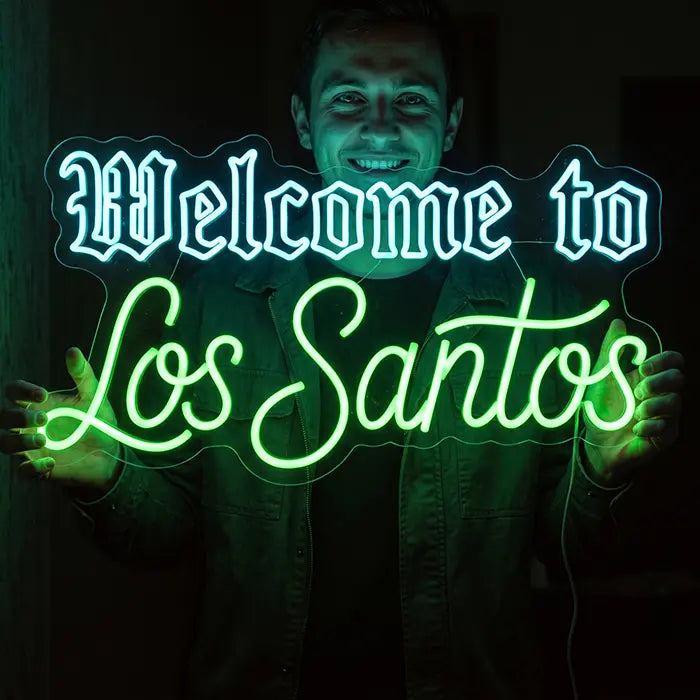 Los Santos Set Neon LED Schild – 2 Designs, USB oder 12V | GTA Gaming Deko