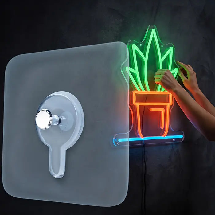 Klebebefestigung für Neon LED Schilder, 4er Set für die Wandmontage ohne Bohren