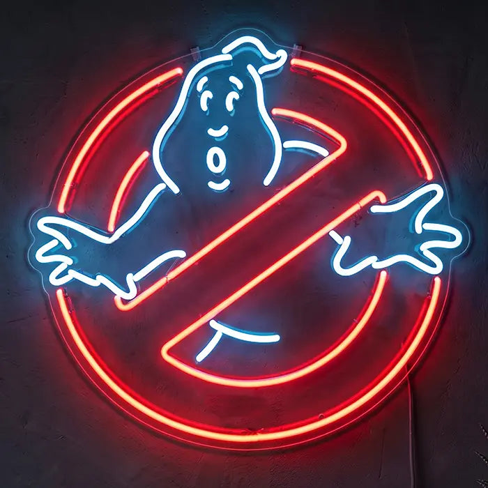 Ghostbusters Logo Neon LED Schild – USB Leuchtschild | Filmfan Wanddeko