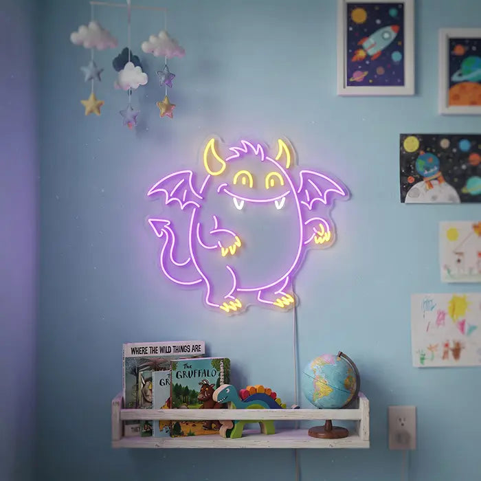 Happy Spuck Set Neon LED Schild – 9 Motive, dimmbar | Halloween Kinderzimmer Deko