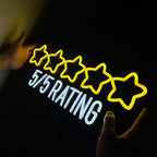5 Star Rating (50x20cm) USB - loveledlights - LED-Schild - bewertung,sterne
