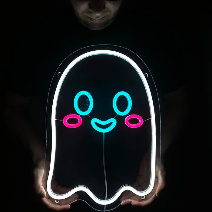 Bubu der kleine Geist Neon LED Schild – USB, dimmbar | Kinderzimmer Halloween Deko