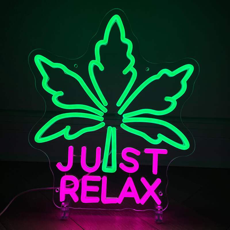Just Relax Pink Neon LED Schild USB – Teenager Mädchen Geschenk Idee