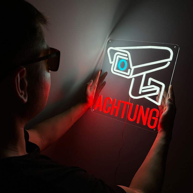 Videoüberwachung (35x35cm) USB - loveledlights - - achtung,sicherheitsschild,sicherheitsüberwachung,video,videokamera,warnschild