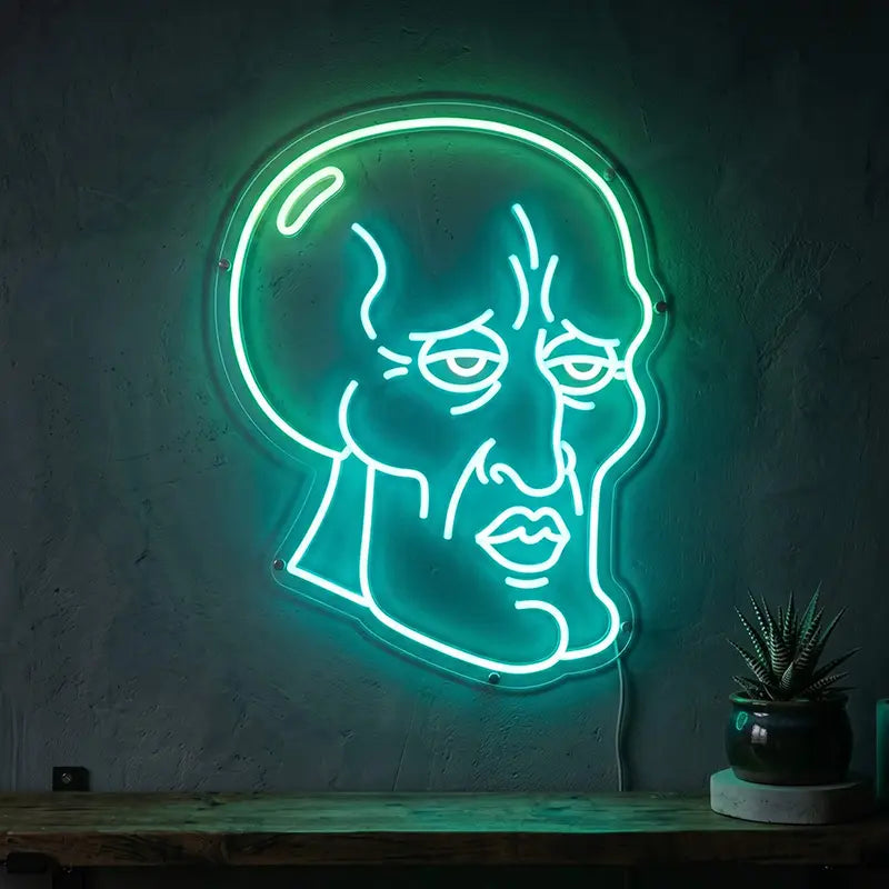 Sigma Boy Neon LED Schild – SpongeBob Meme als USB Wanddeko auf 6 mm Acrylglas