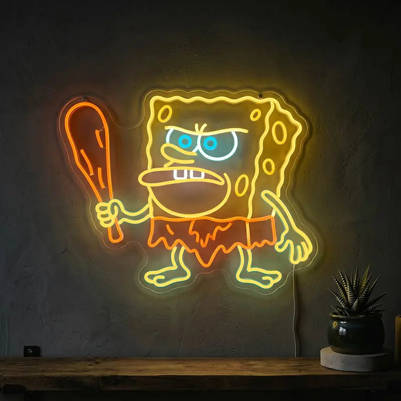 Patrick Neon LED Schild beleuchtet – rosa Stern als USB-Leuchtschild für SpongeBob-Fans