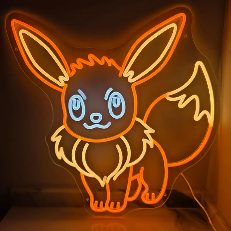 Evoli Neon Art 6mm Acrylplatte – Pokémon Fan Gift für Sammler
