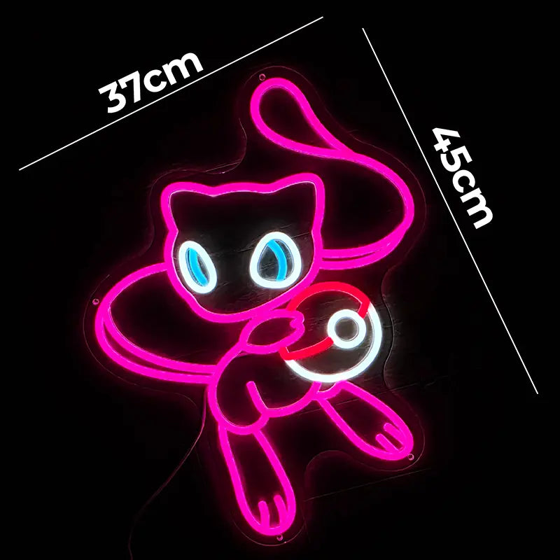 Mew LED Schild 6mm Acrylplatte – Pink Neon Beleuchtung fürs Gaming-Room