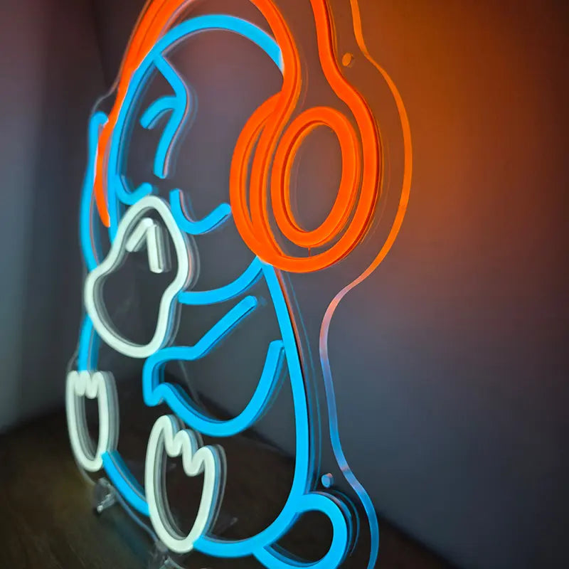 Enton LED Schild 6mm Acrylplatte – Gaming Room Licht mit Headphones-Motiv