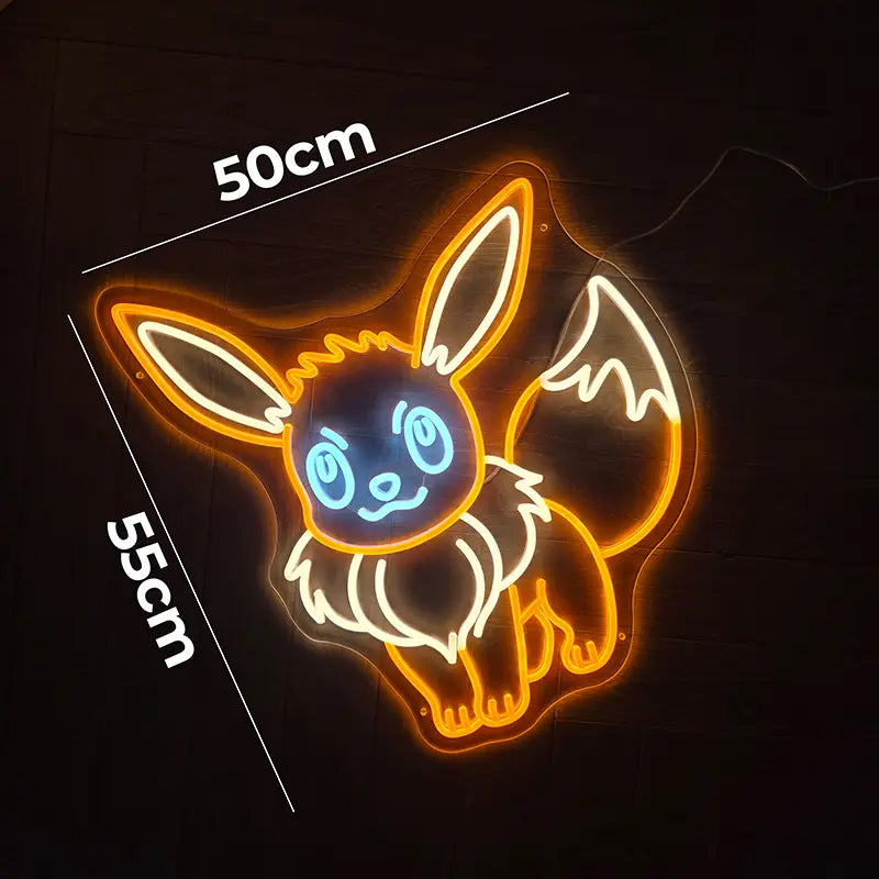 Sagenhafte Pokémon LED Schilder Set – legendäre Pokémon Neon-Motive als Gaming-Wanddeko – Nahaufnahme der Neon-Optik