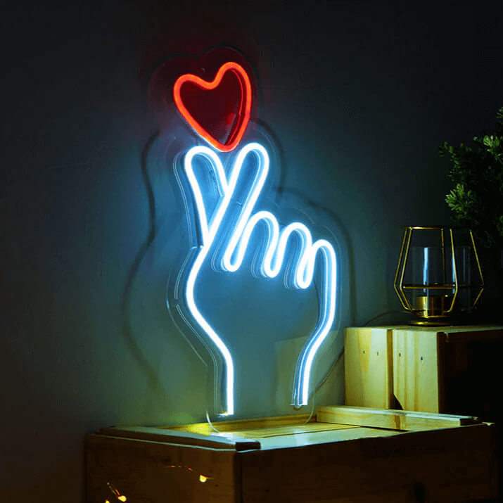 Herzzeichen Neon LED Schild USB – Love Wanddeko für Schlafzimmer