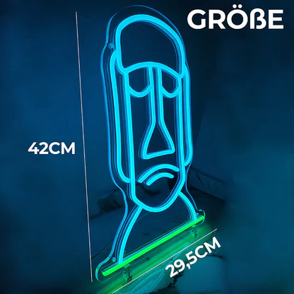 MOAI-Statue LED-Schild (29x42cm)USB