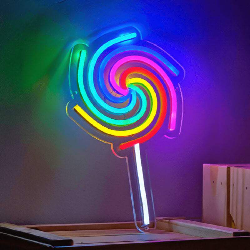 Bunter Lollypop (35x20cm) USB - loveledlights - LED-Schild - 