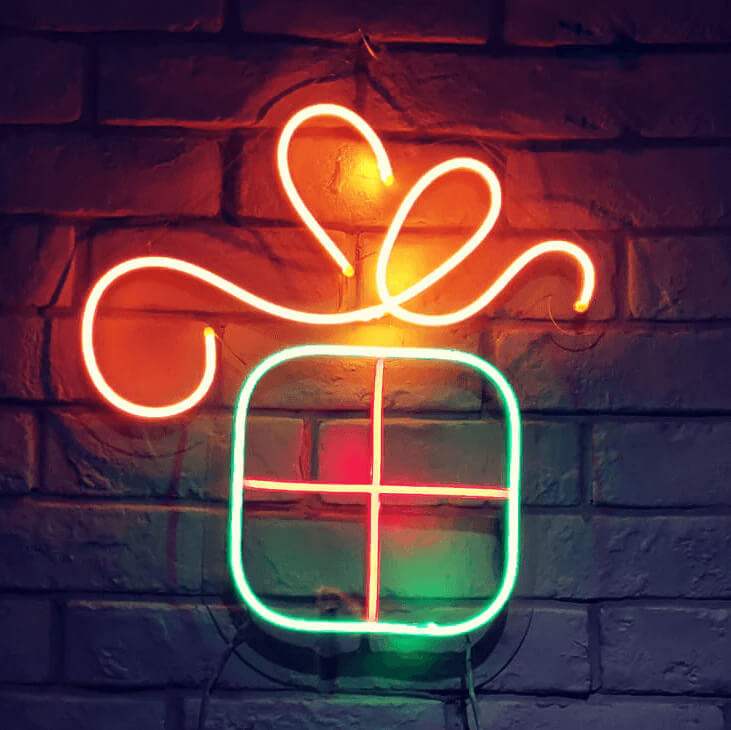 Geschenkbox (35x35cm) USB - loveledlights - LED-Schild - 