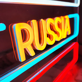 Russische Flagge LED-Schild (40x29cm) USB