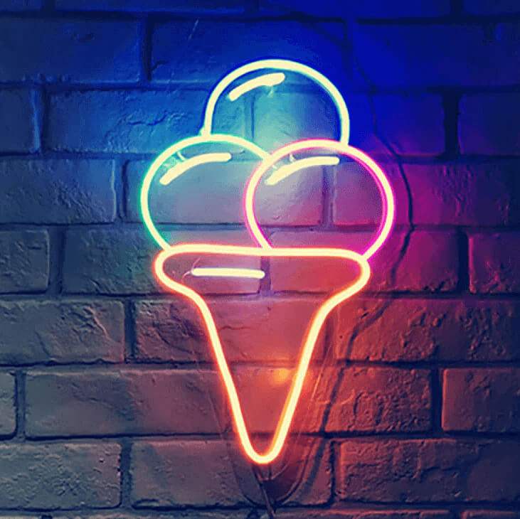 Großes Kugeleis (24x40cm) USB - loveledlights - LED-Schild - 