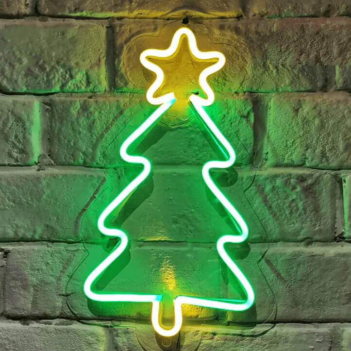 Weihnachtsbaum (35x22cm) USB - loveledlights - LED-Schild - 