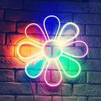 Bunte Blume (40x40cm) USB - loveledlights - LED-Schild - 