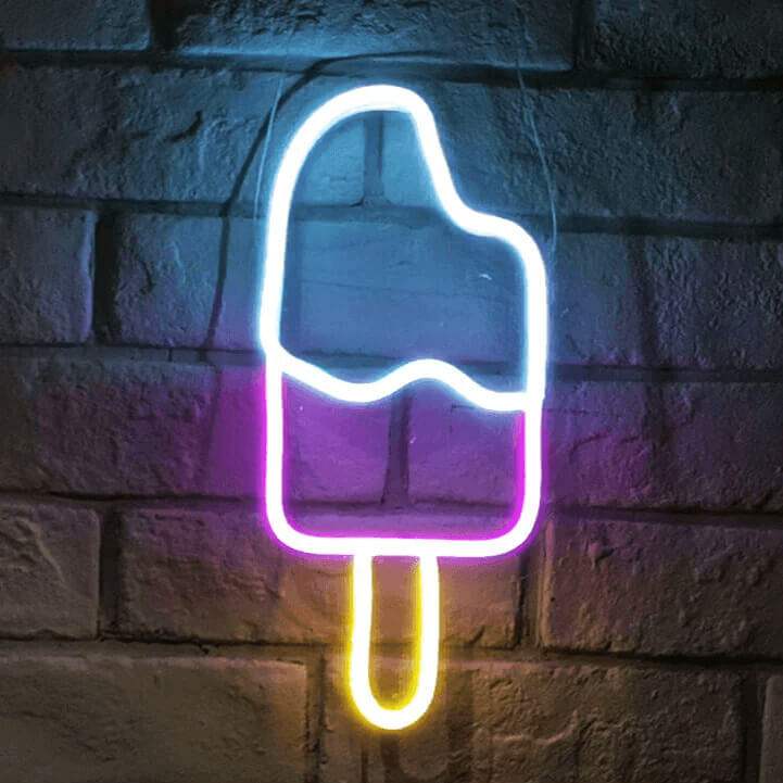 Eis am Stiel Neon LED Schild handgefertigt – Foodtruck und Imbiss Deko