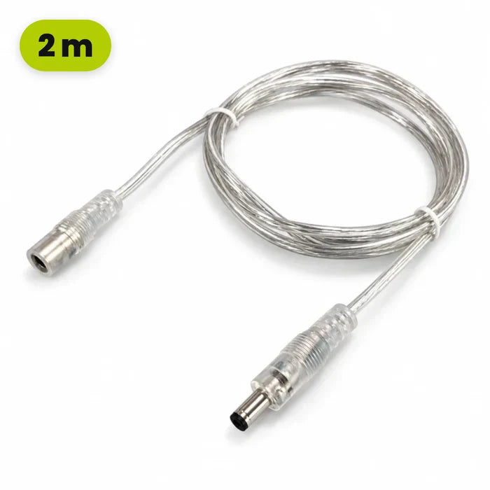 Kabelverlängerung 2 m für Neon LED Schilder, DC-Stecker 5,5 × 2,1 mm in Nahansicht