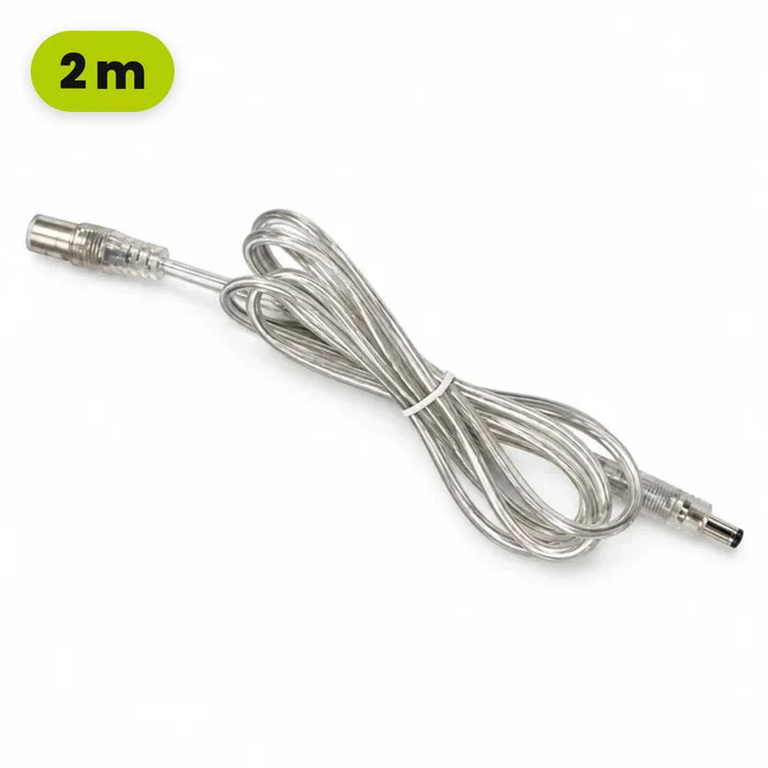 Kabelverlängerung 2 m für Neon LED Schilder, gebündeltes Kabel mit Stecker und Buchse