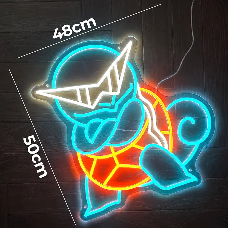 Schiggy LED Leuchtschild Retro-Look – Wanddeko fürs Anime-Zimmer