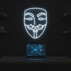 LED Neonschild im Guy-Fawkes-Design – trendige Neon Wandbeleuchtung