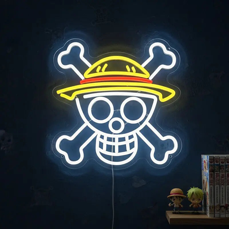 LED Neonschild Piratenlogo – stylische Beleuchtung für Wohnzimmer oder Bar