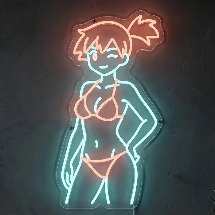 Linda Bunny Neon LED Schild – sexy Pin-Up Bunny Girl als Wanddeko