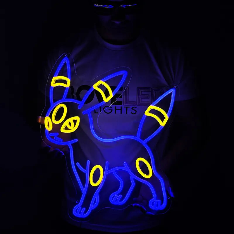 Nachtara Neon Lampe Pokémon Deko – dimmbar 9 Stufen USB handgefertigt