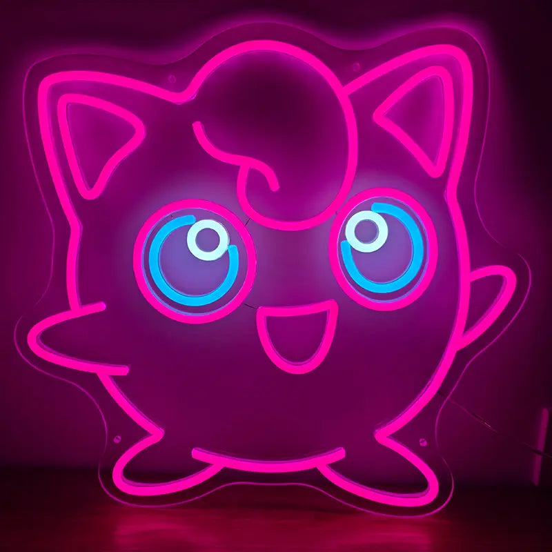 Pummeluff Silhouette Neonschild dimmbar 10 Stufen 12V mit Fernbedienung – handgefertigte Anime Deko