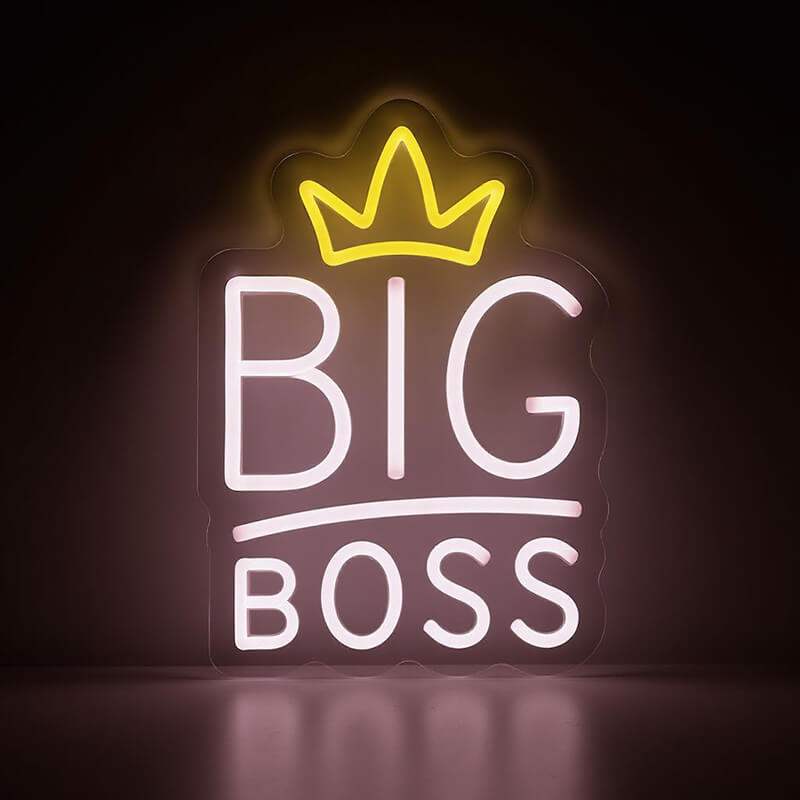 Big Boss Neon LED Schild beleuchtet – Power-Statement als USB-Leuchtschild