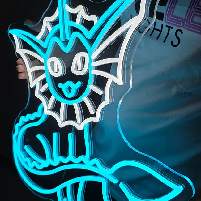 Aquana Pokémon Neon Lampe – blaue Wanddeko fürs Schlafzimmer und Jugendzimmer