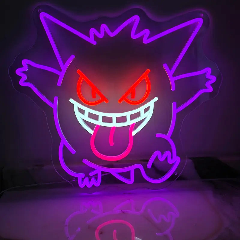 Gengar Crazy Pokémon Neon Art – Anime Deko für Sammler