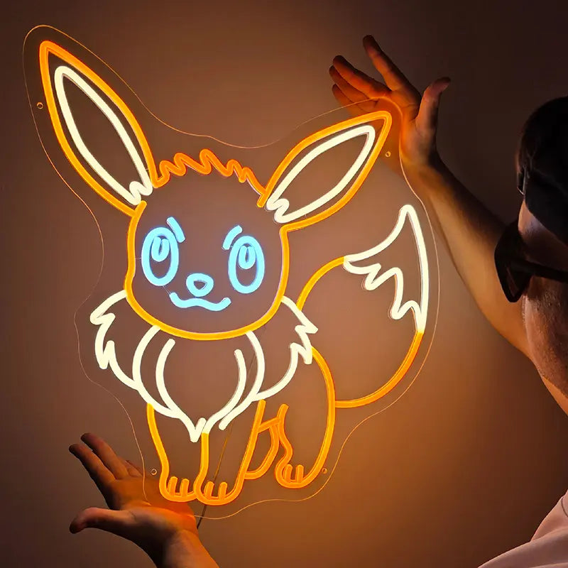 Evoli Eevee LED Leuchtschild beleuchtet – Pokémon Design als Wanddeko