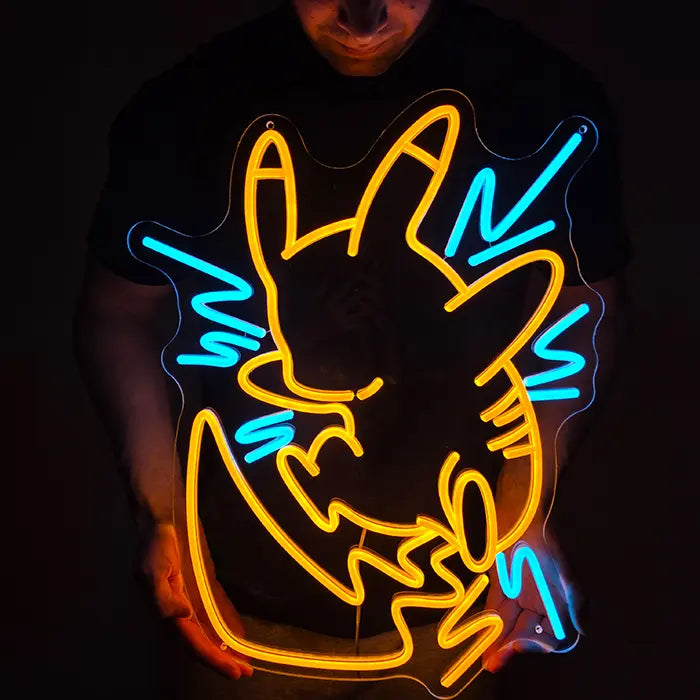 Pikachu Blitz LED Leuchtschild beleuchtet – Pokémon Lampe fürs Gaming-Setup
