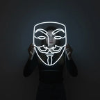 LED Wanddeko mit Guy-Fawkes-Maske – modernes Neonschild in Weiß